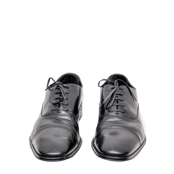 Salvatore Ferragamo Black Leather Cap-Toe Oxfords – Men’s Size US 9.5D - Picture 2 of 13